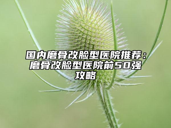 國(guó)內(nèi)磨骨改臉型醫(yī)院推薦：磨骨改臉型醫(yī)院前50強(qiáng)攻略