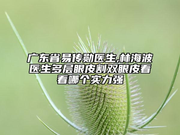 廣東省易傳勛醫(yī)生,林海波醫(yī)生多層眼皮割雙眼皮看看哪個實力強