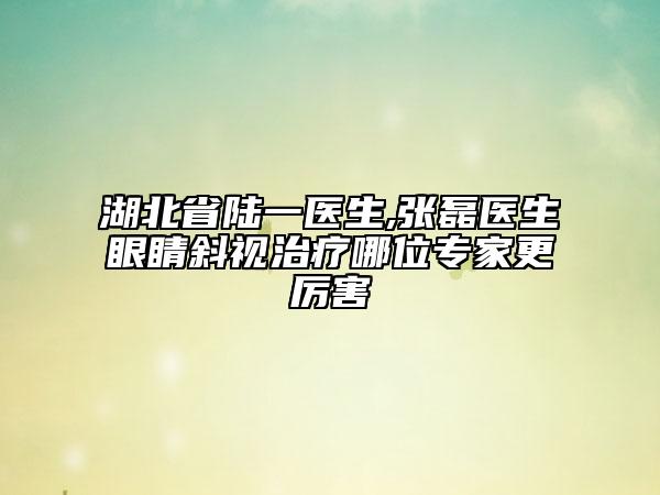 湖北省陸一醫(yī)生,張磊醫(yī)生眼睛斜視治療哪位專家更厲害