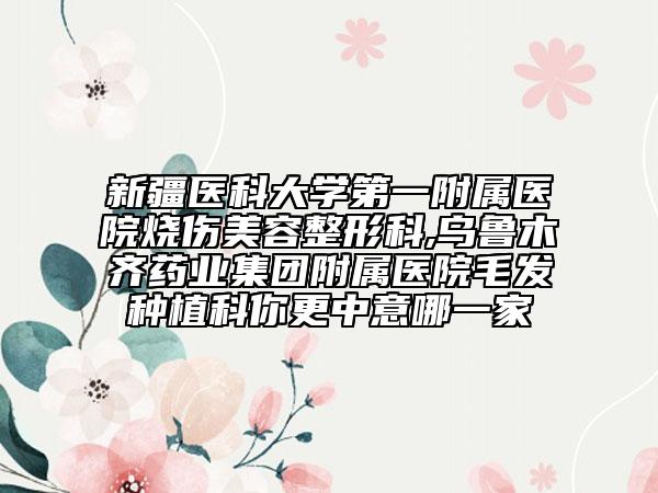 新疆醫(yī)科大學(xué)第一附屬醫(yī)院燒傷美容整形科,烏魯木齊藥業(yè)集團(tuán)附屬醫(yī)院毛發(fā)種植科你更中意哪一家