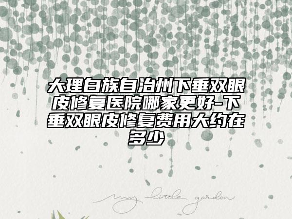 大理白族自治州下垂雙眼皮修復醫(yī)院哪家更好-下垂雙眼皮修復費用大約在多少
