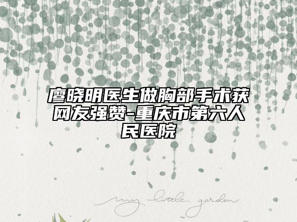 廖曉明醫(yī)生做胸部手術(shù)獲網(wǎng)友強贊-重慶市第六人民醫(yī)院