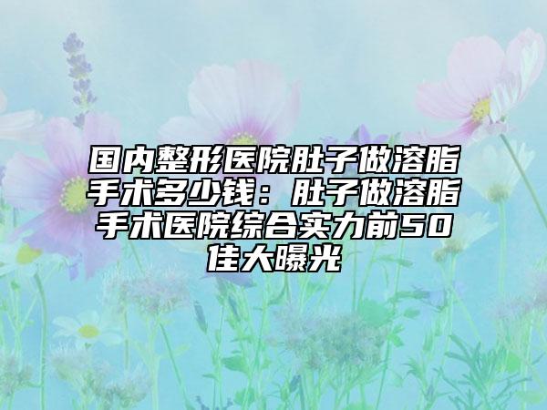 國內(nèi)整形醫(yī)院肚子做溶脂手術多少錢：肚子做溶脂手術醫(yī)院綜合實力前50佳大曝光