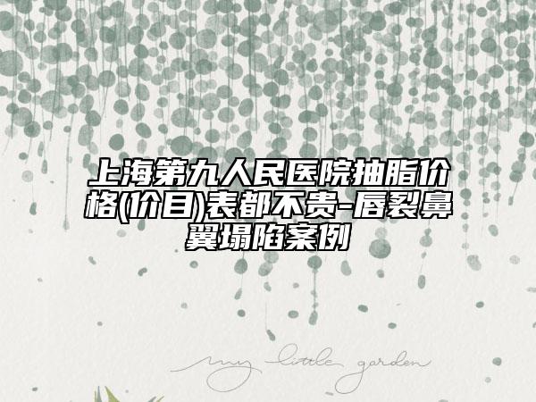 上海第九人民醫(yī)院抽脂價(jià)格(價(jià)目)表都不貴-唇裂鼻翼塌陷案例