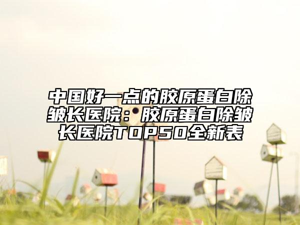 中國好一點的膠原蛋白除皺長醫(yī)院:膠原蛋白除皺長醫(yī)院TOP50全新表