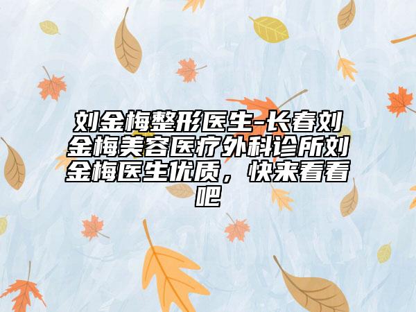 劉金梅整形醫(yī)生-長(zhǎng)春劉金梅美容醫(yī)療外科診所劉金梅醫(yī)生優(yōu)質(zhì)，快來(lái)看看吧