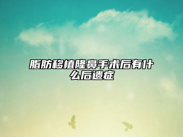 脂肪移植隆鼻手術(shù)后有什么后遺癥