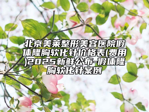 北京美萊整形美容醫(yī)院假體隆胸軟化針價格表(費用)2025新鮮公布-假體隆胸軟化針案例