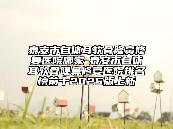 泰安市自體耳軟骨隆鼻修復(fù)醫(yī)院哪家-泰安市自體耳軟骨隆鼻修復(fù)醫(yī)院排名榜前十2025版上新
